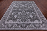 Grey Persian Hand Knotted Wool & Silk Rug - 9' 1" X 12' 2" - Golden Nile