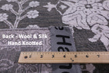 Grey Persian Hand Knotted Wool & Silk Rug - 9' 1" X 12' 2" - Golden Nile
