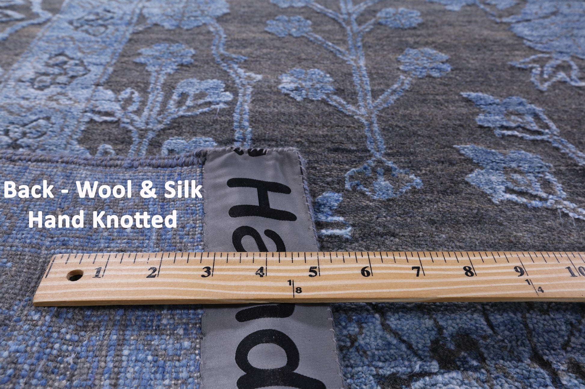 Grey Persian Handmade Wool & Silk Rug - 9' 2" X 12' 3" - Golden Nile
