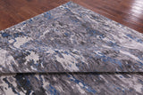 Abstract Contemporary Hand Knotted Wool & Silk Rug - 9' 0" X 12' 0" - Golden Nile