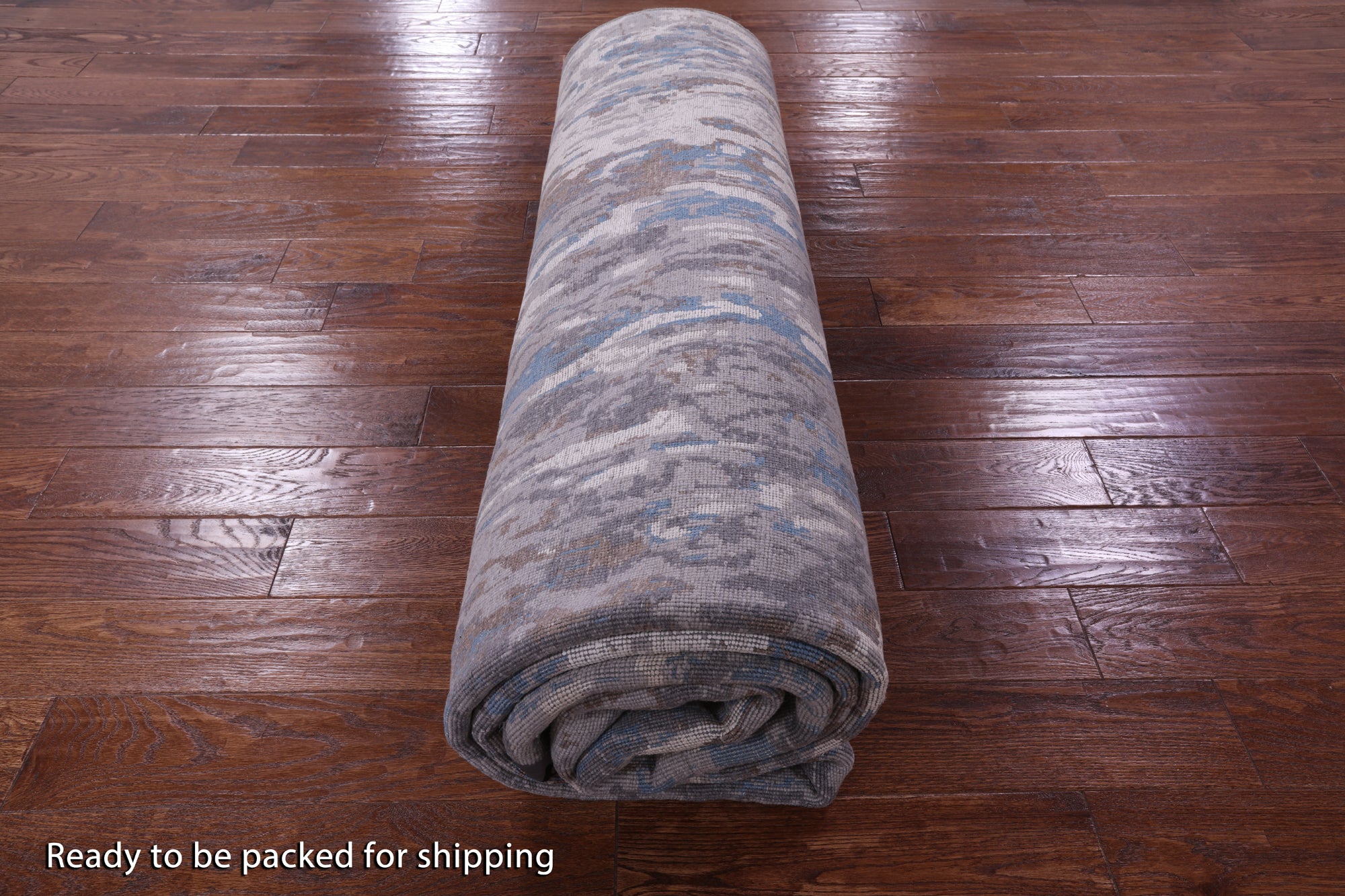 Abstract Contemporary Hand Knotted Wool & Silk Rug - 9' 0" X 12' 0" - Golden Nile