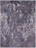 Abstract Contemporary Hand Knotted Wool & Silk Rug - 9' 0" X 12' 0" - Golden Nile