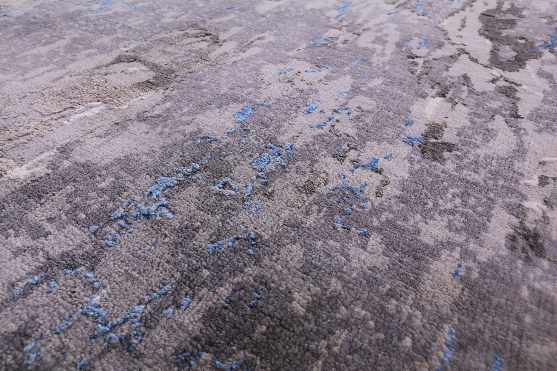 Abstract Contemporary Hand Knotted Wool & Silk Rug - 9' 0" X 12' 0" - Golden Nile
