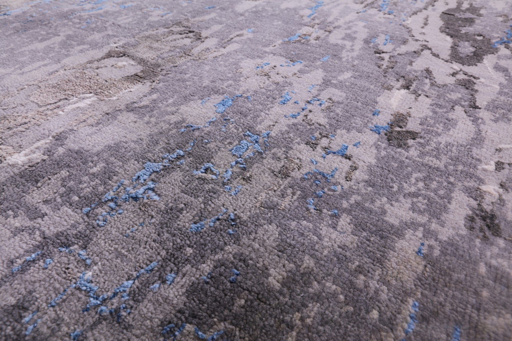 Abstract Contemporary Hand Knotted Wool & Silk Rug - 9' 0" X 12' 0" - Golden Nile