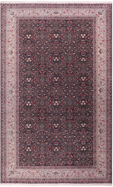 Black Persian Kerman Hand Knotted Wool Rug - 14' 0" X 23' 7" - Golden Nile