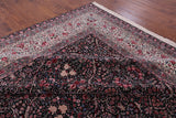 Black Persian Kerman Hand Knotted Wool Rug - 14' 0" X 23' 7" - Golden Nile