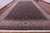 Black Persian Kerman Hand Knotted Wool Rug - 14' 0" X 23' 7" - Golden Nile