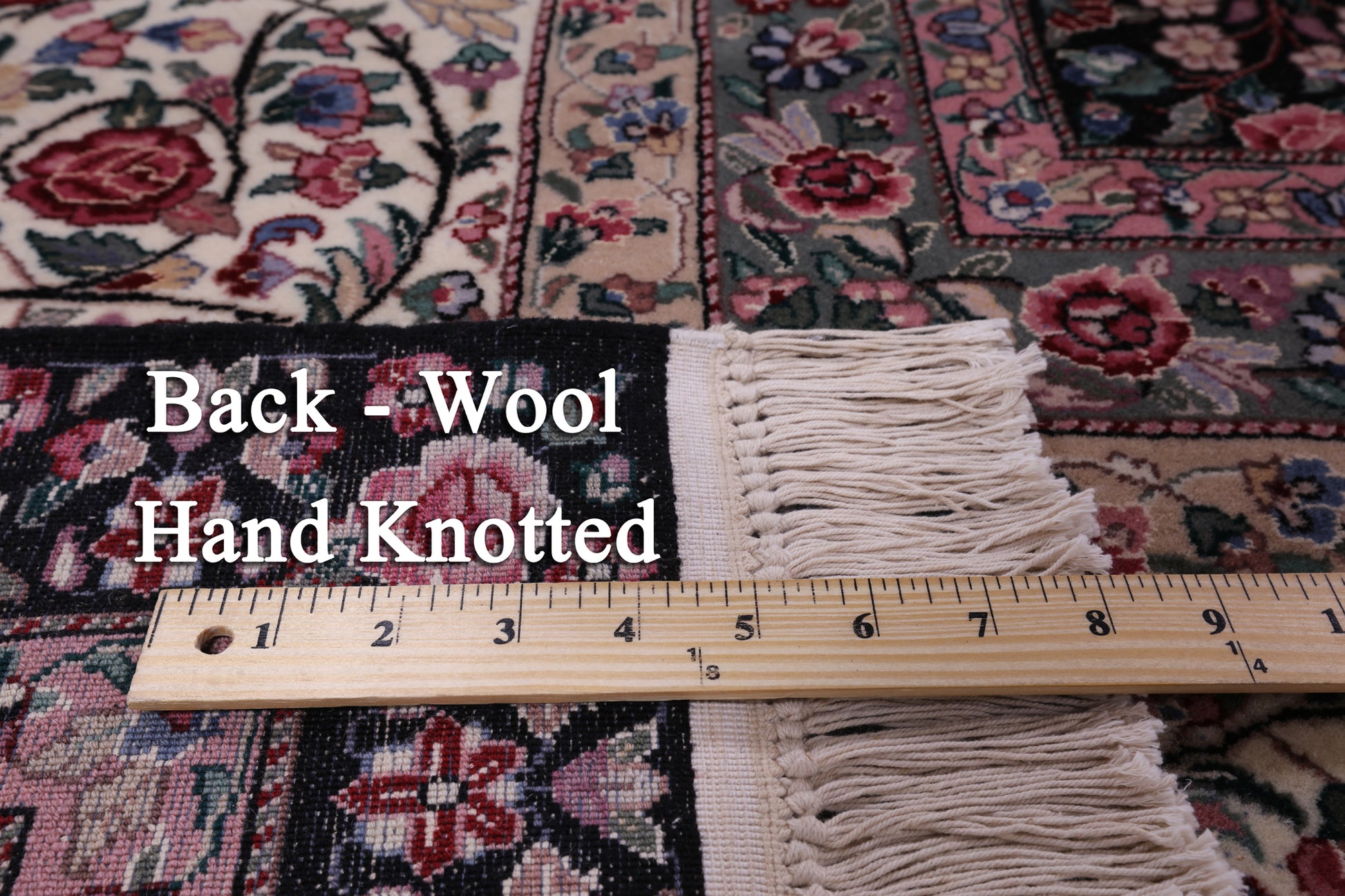 Black Persian Kerman Hand Knotted Wool Rug - 14' 0" X 23' 7" - Golden Nile