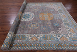 Grey Traditional Khotan Hand Knotted Wool Rug - 9' 1" X 12' 3" - Golden Nile