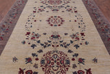 Ivory William Morris Handmade Wool Rug - 9' 0" X 11' 10" - Golden Nile
