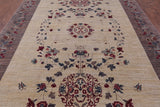 Ivory William Morris Handmade Wool Rug - 9' 0" X 11' 10" - Golden Nile