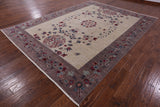 Ivory William Morris Handmade Wool Rug - 9' 0" X 11' 10" - Golden Nile