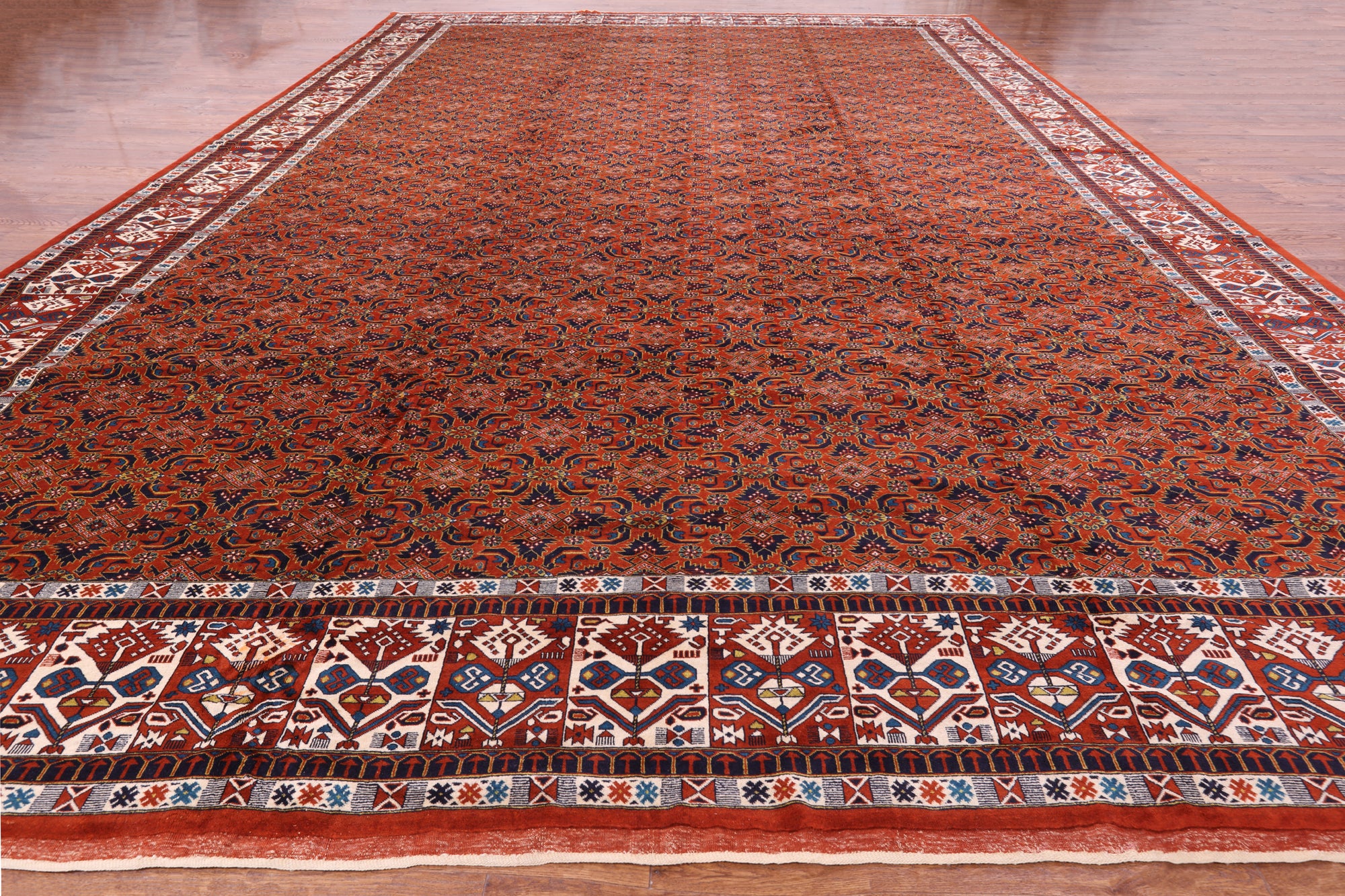 Fine Persian Bijar Hand Knotted Wool On Wool Rug - 15' 8" X 25' 5" - Golden Nile