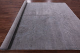 Grey Abstract Modern Hand Knotted Wool & Silk Rug - 8' 9" X 12' 2" - Golden Nile