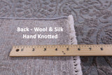 Grey Abstract Modern Hand Knotted Wool & Silk Rug - 8' 9" X 12' 2" - Golden Nile