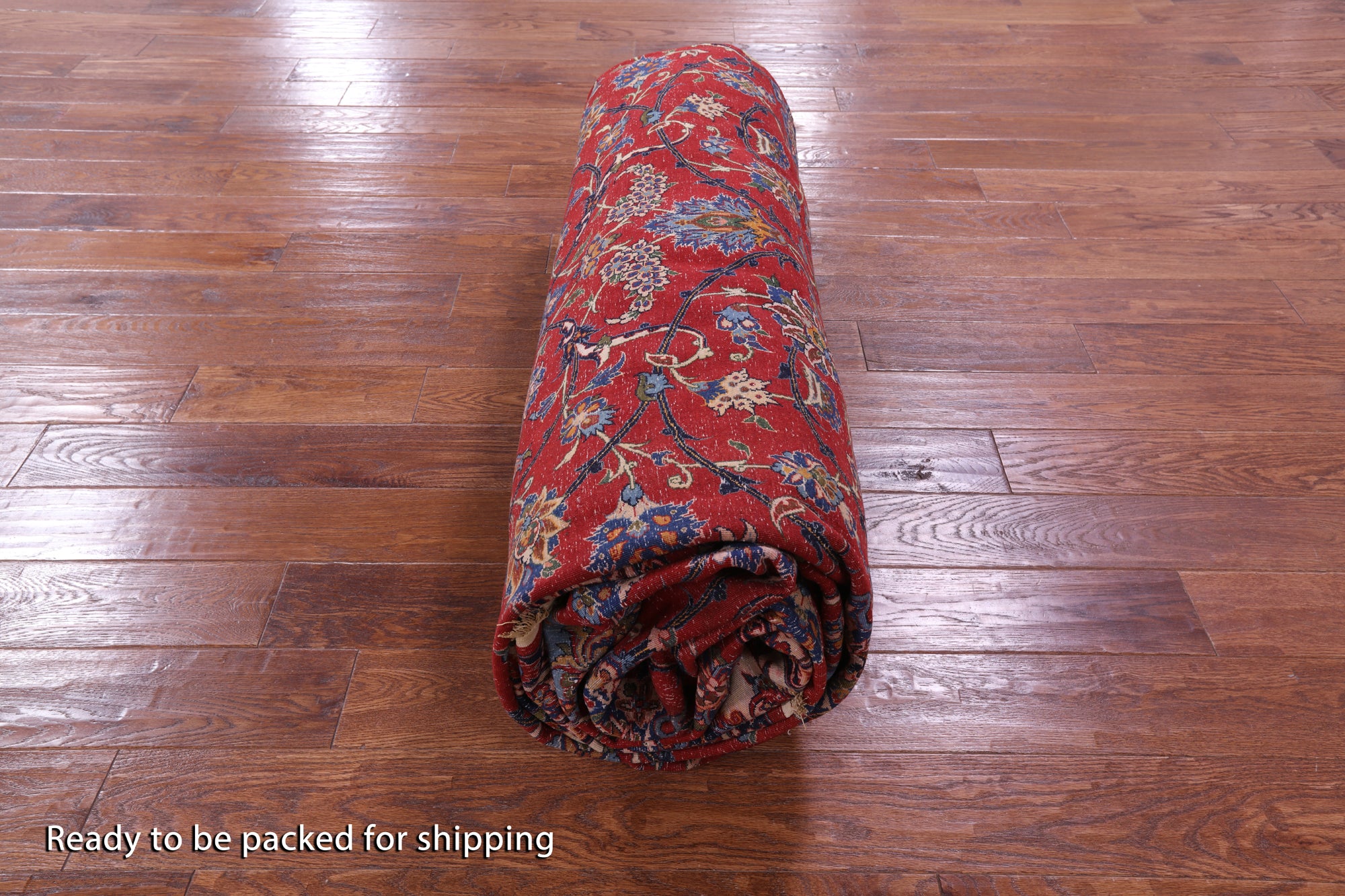 Red Antique Persian Isfahan Hand Knotted Wool Rug - 10' 9" X 14' 1" - Golden Nile