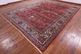 Red Antique Persian Isfahan Hand Knotted Wool Rug - 10' 9" X 14' 1" - Golden Nile