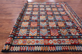 Reversible Kilim Flat Weave Wool On Wool Rug - 8' 2" X 9' 6" - Golden Nile