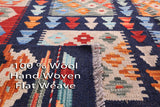 Reversible Kilim Flat Weave Wool On Wool Rug - 8' 2" X 9' 6" - Golden Nile