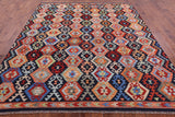 Reversible Kilim Flat Weave Wool On Wool Rug - 8' 8" X10' 0" - Golden Nile