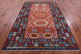 Reversible Kilim Flat Weave Wool On Wool Rug - 6' 9 X 9' 9" - Golden Nile