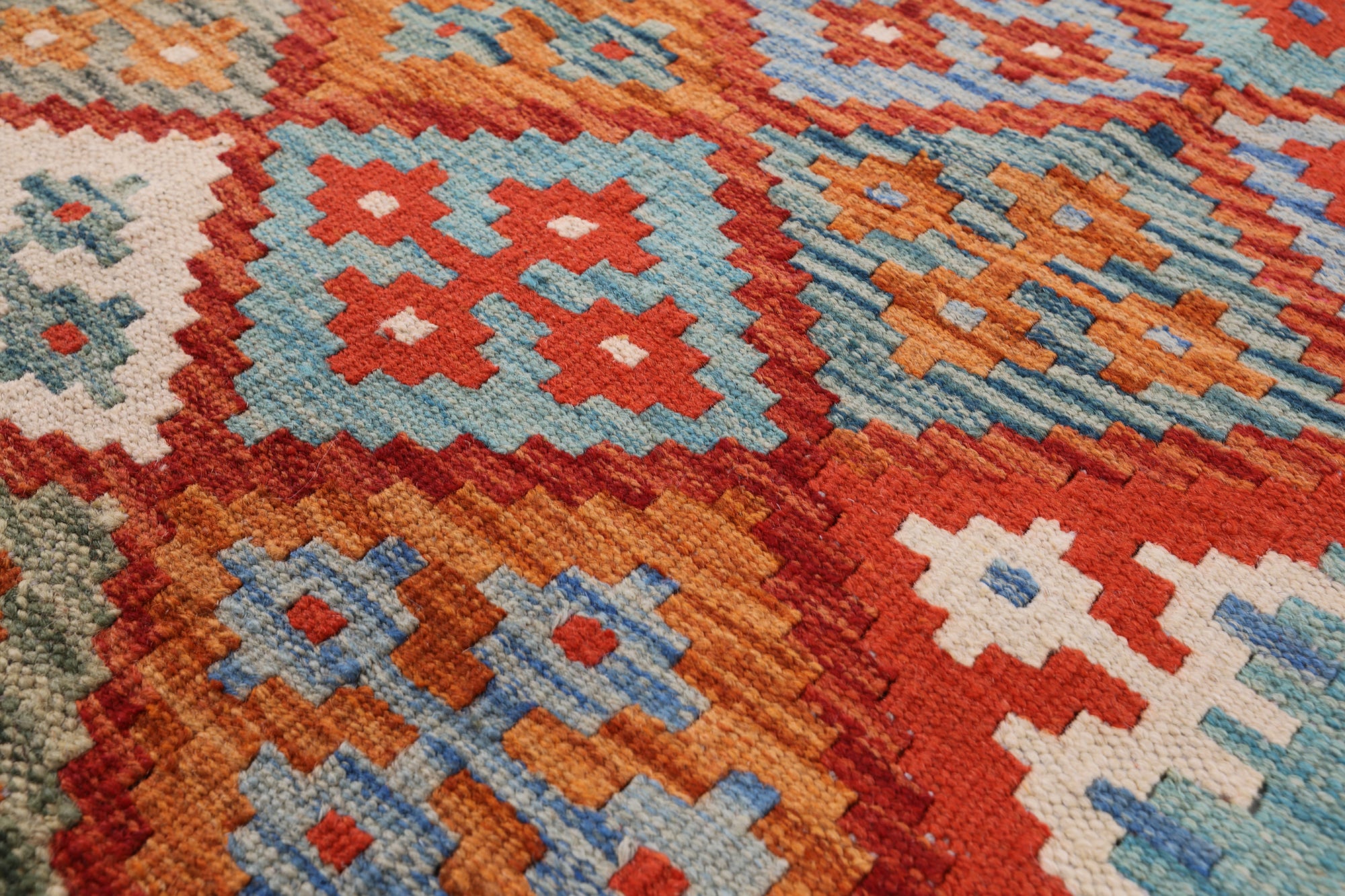 Reversible Kilim Flat Weave Wool On Wool Runner Rug - 2' 8" X 10' 0" - Golden Nile