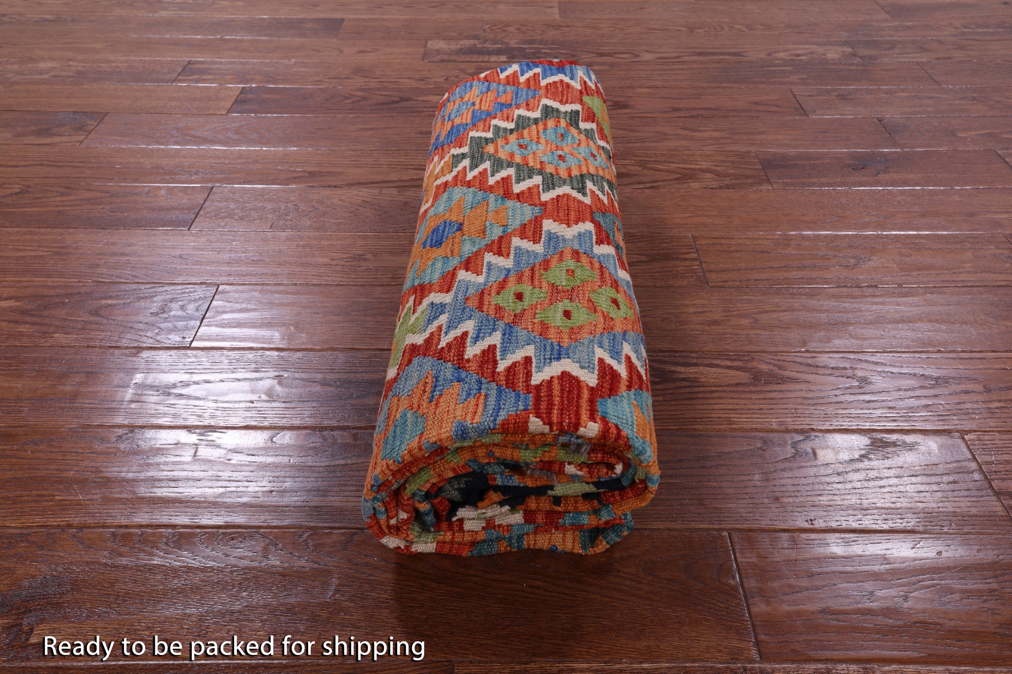 Reversible Kilim Flat Weave Wool On Wool Rug - 6' 9" X 9' 8" - Golden Nile