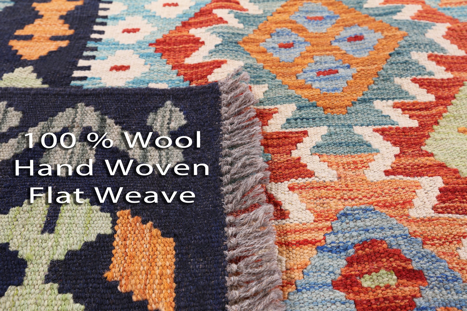 Reversible Kilim Flat Weave Wool On Wool Rug - 6' 9" X 9' 8" - Golden Nile