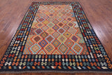 Reversible Kilim Flat Weave Wool On Wool Rug - 6' 9" X 9' 8" - Golden Nile