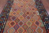Reversible Kilim Flat Weave Wool On Wool Rug - 6' 9" X 9' 8" - Golden Nile