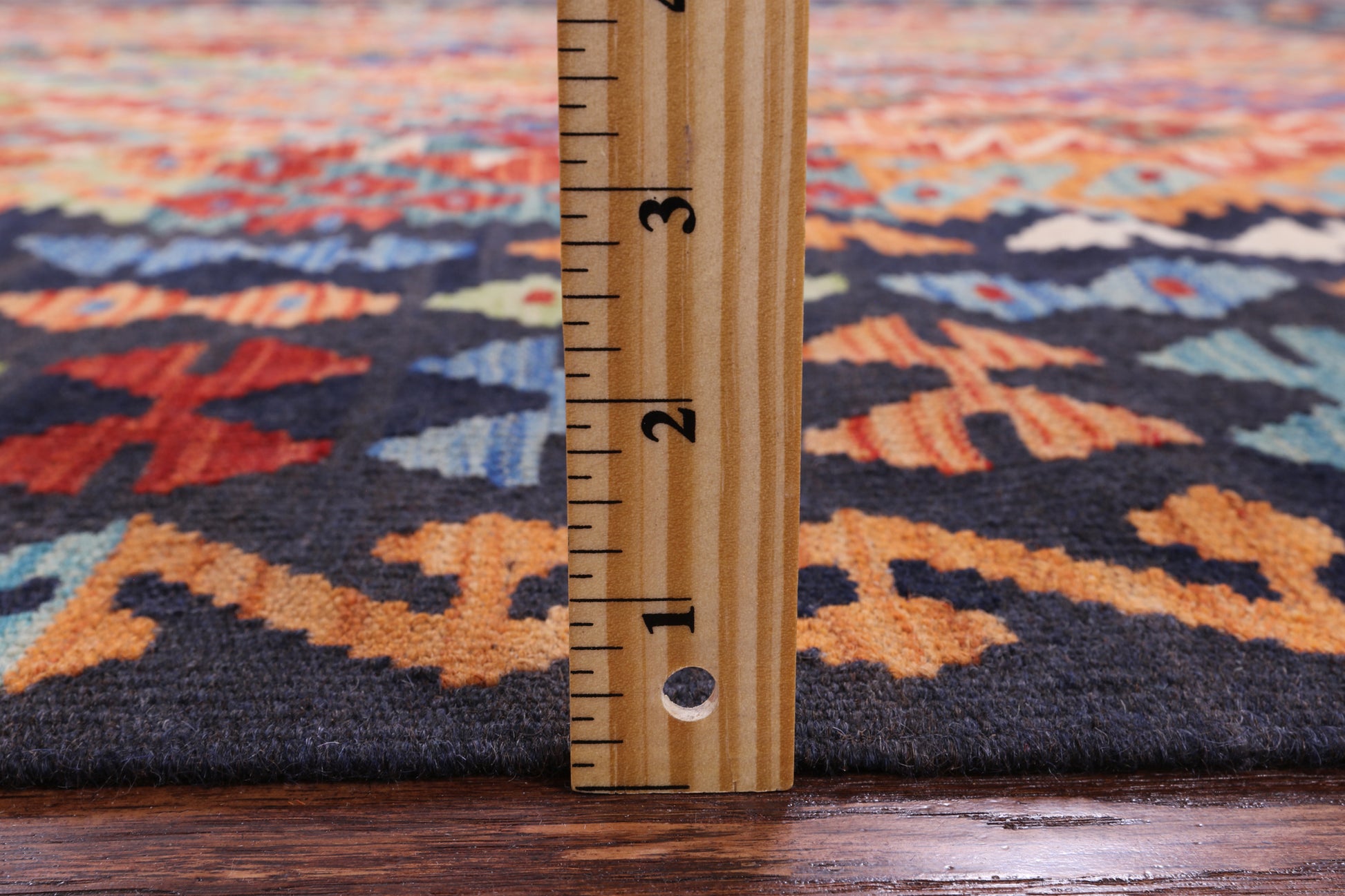 Reversible Kilim Flat Weave Wool On Wool Rug - 6' 9" X 9' 8" - Golden Nile