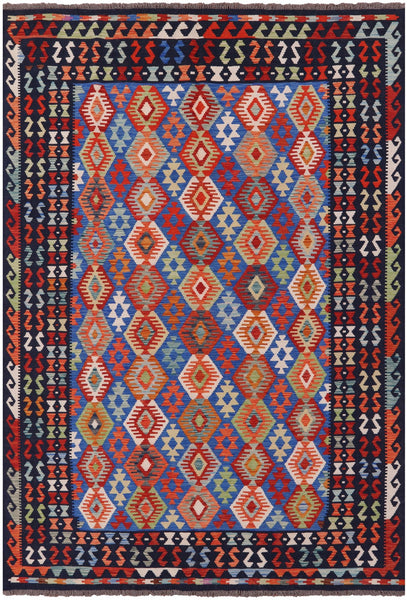 Reversible Kilim Flat Weave Wool On Wool Rug - 6' 9" X 9' 9" - Golden Nile