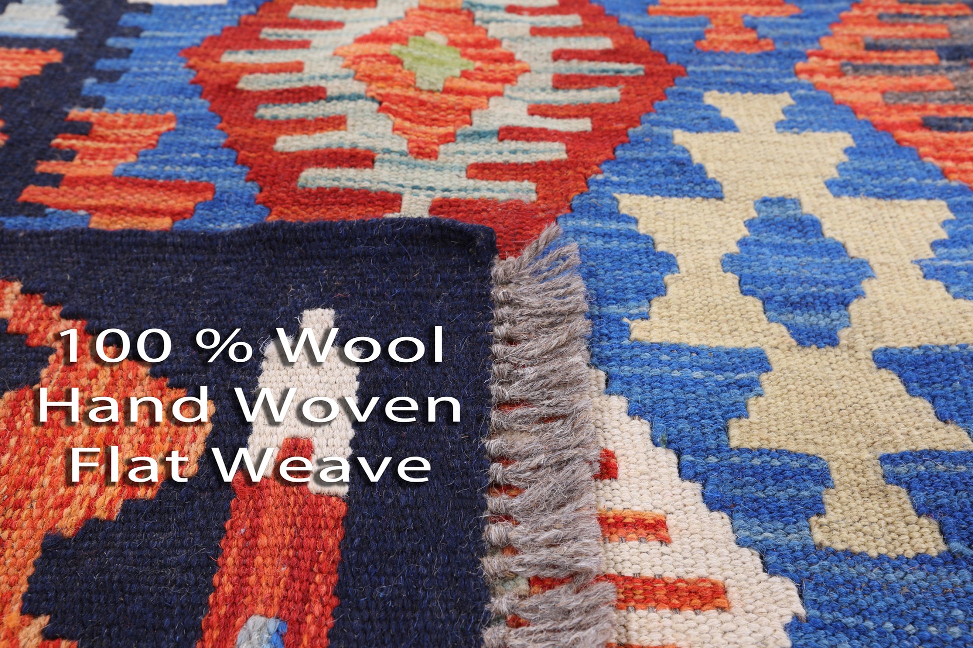 Reversible Kilim Flat Weave Wool On Wool Rug - 6' 9" X 9' 9" - Golden Nile