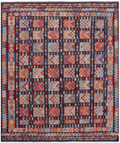 Reversible Kilim Flat Weave Wool on Wool Rug - 8' 3" X 9' 9" - Golden Nile