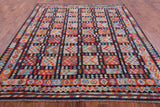 Reversible Kilim Flat Weave Wool on Wool Rug - 8' 3" X 9' 9" - Golden Nile