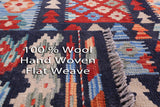 Reversible Kilim Flat Weave Wool on Wool Rug - 8' 3" X 9' 9" - Golden Nile