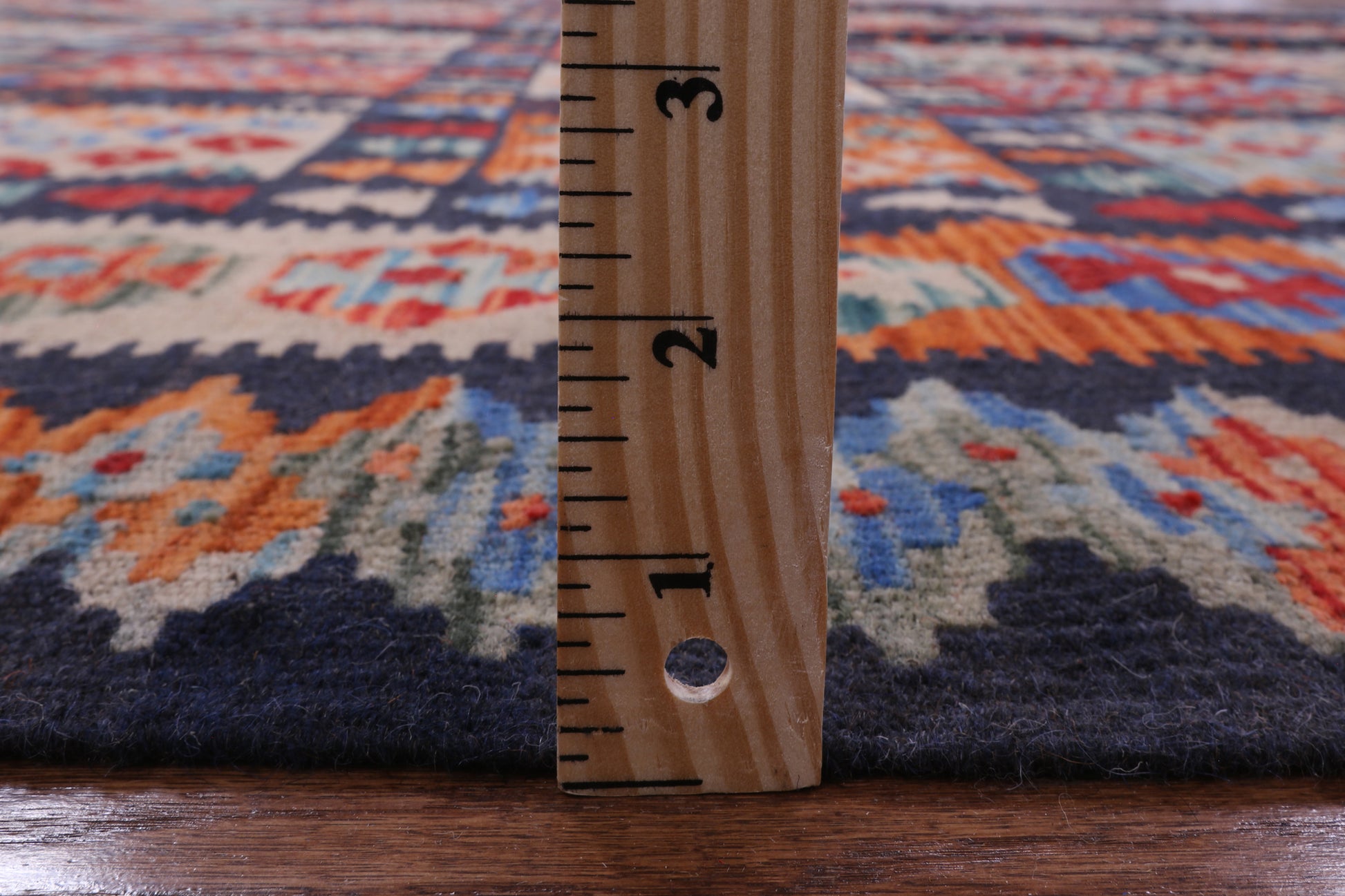 Reversible Kilim Flat Weave Wool on Wool Rug - 8' 3" X 9' 9" - Golden Nile