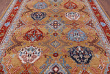 Super Kazak Hand Knotted Wool Rug - 8' 0" X 10' 0" - Golden Nile