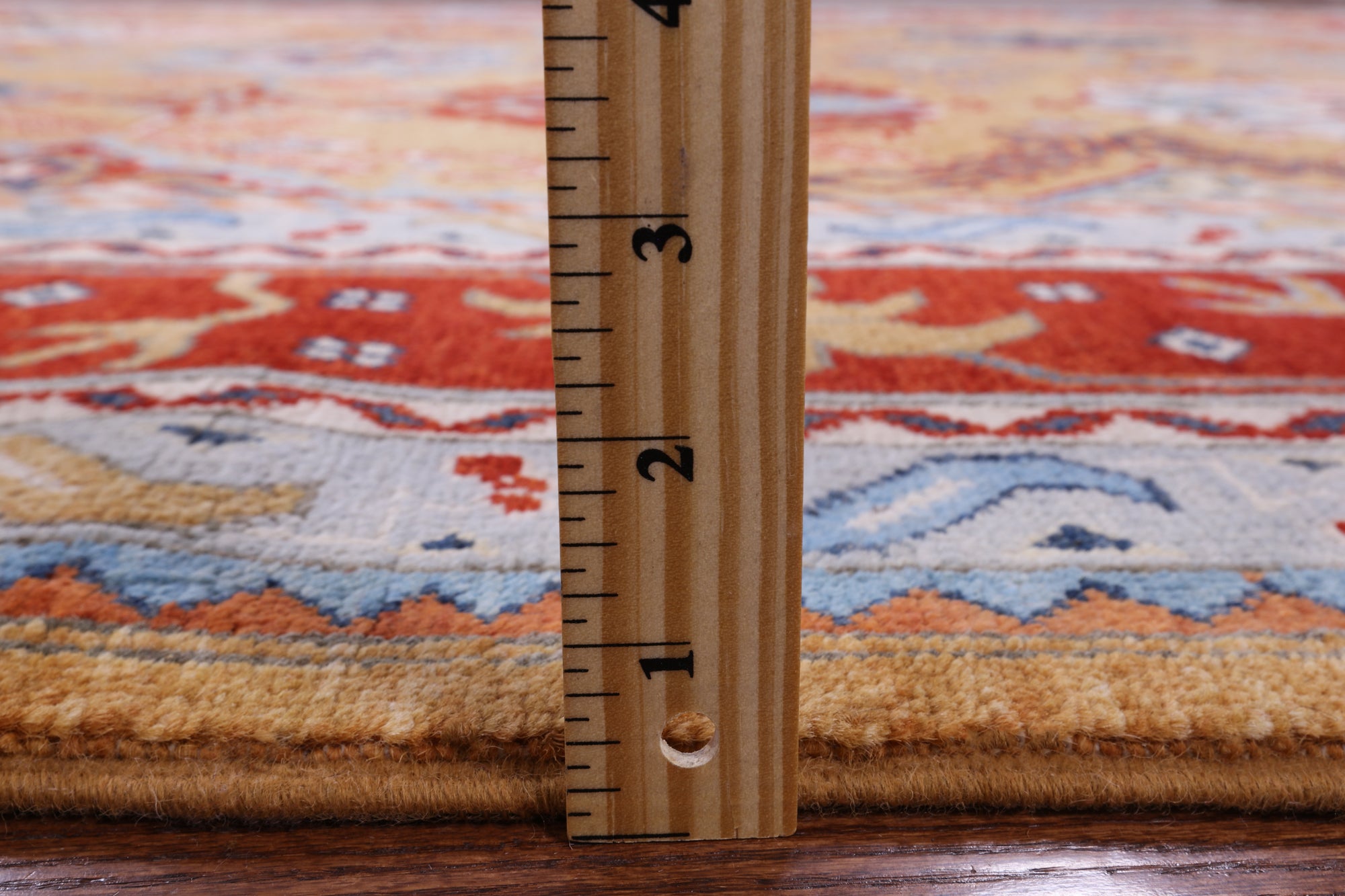 Super Kazak Hand Knotted Wool Rug - 8' 0" X 10' 0" - Golden Nile