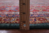 Green Super Kazak Hand Knotted Wool Rug - 9' 1" X 12' 6" - Golden Nile