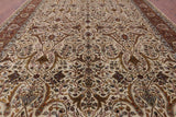 Ivory Persian Tabriz Hand Knotted Wool Rug - 12' 1" X 16' 3" - Golden Nile
