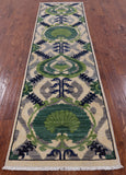 William Morris Hand Knotted Wool Runner Rug - 2' 8" X 10' 5" - Golden Nile