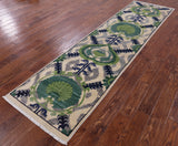 William Morris Hand Knotted Wool Runner Rug - 2' 8" X 10' 5" - Golden Nile