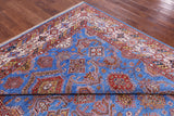 Blue Super Kazak Hand Knotted Wool Rug - 8' 2" X 10' 4" - Golden Nile