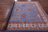 Blue Super Kazak Hand Knotted Wool Rug - 8' 2" X 10' 4" - Golden Nile