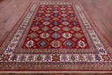 Red Super Kazak Hand Knotted Wool Rug - 8' 10" X 11' 9" - Golden Nile