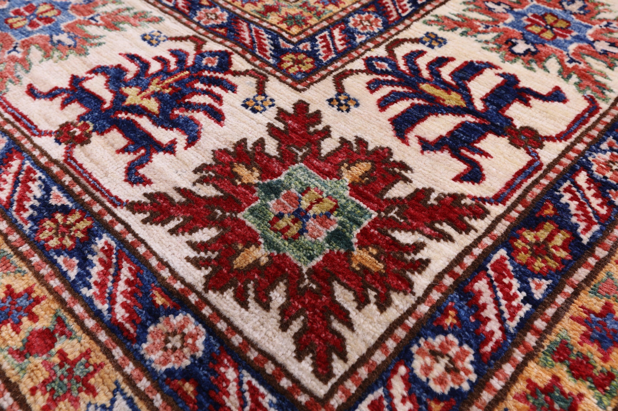Red Super Kazak Hand Knotted Wool Rug - 8' 10" X 11' 9" - Golden Nile