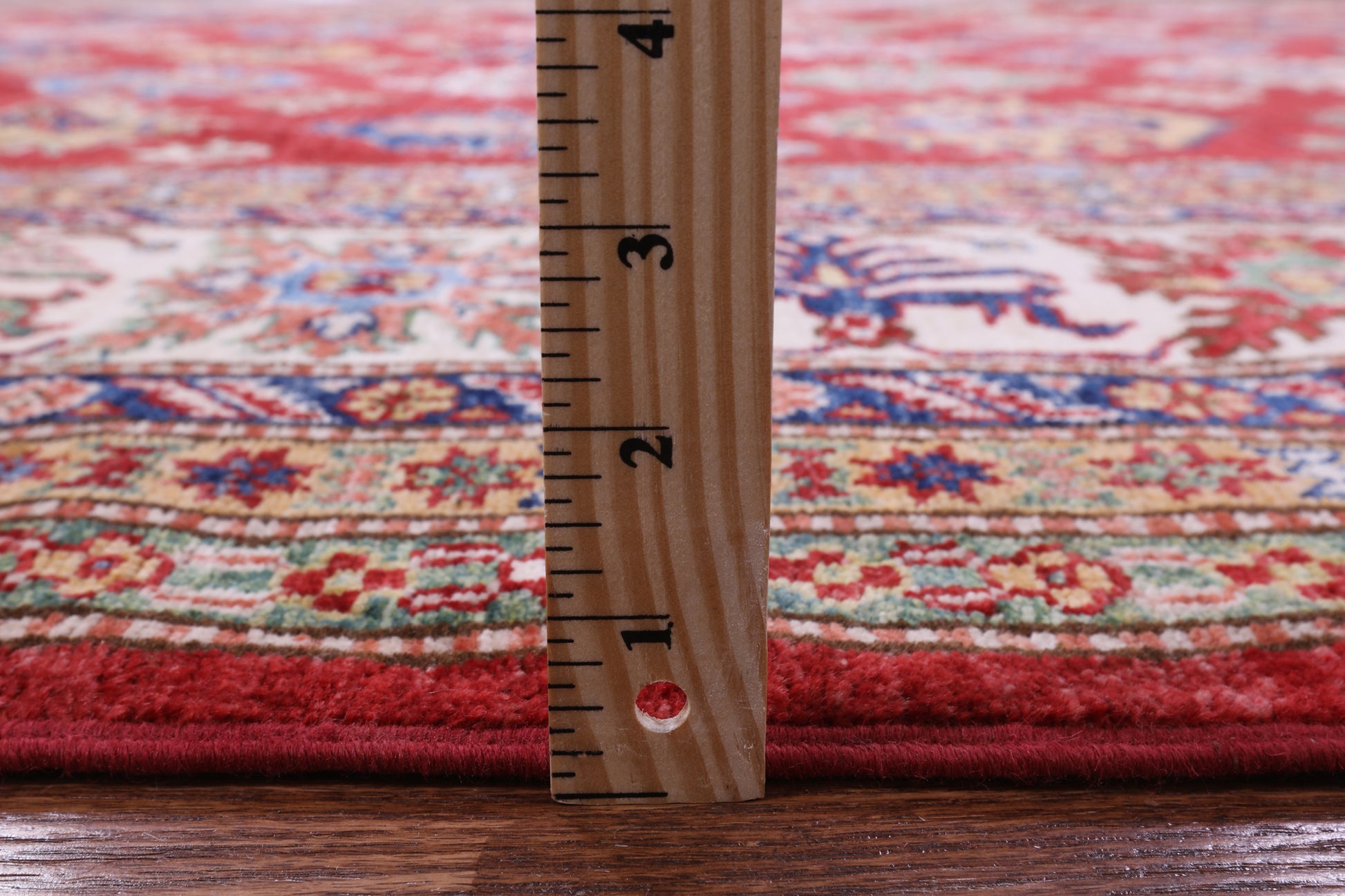 Red Super Kazak Hand Knotted Wool Rug - 8' 10" X 11' 9" - Golden Nile