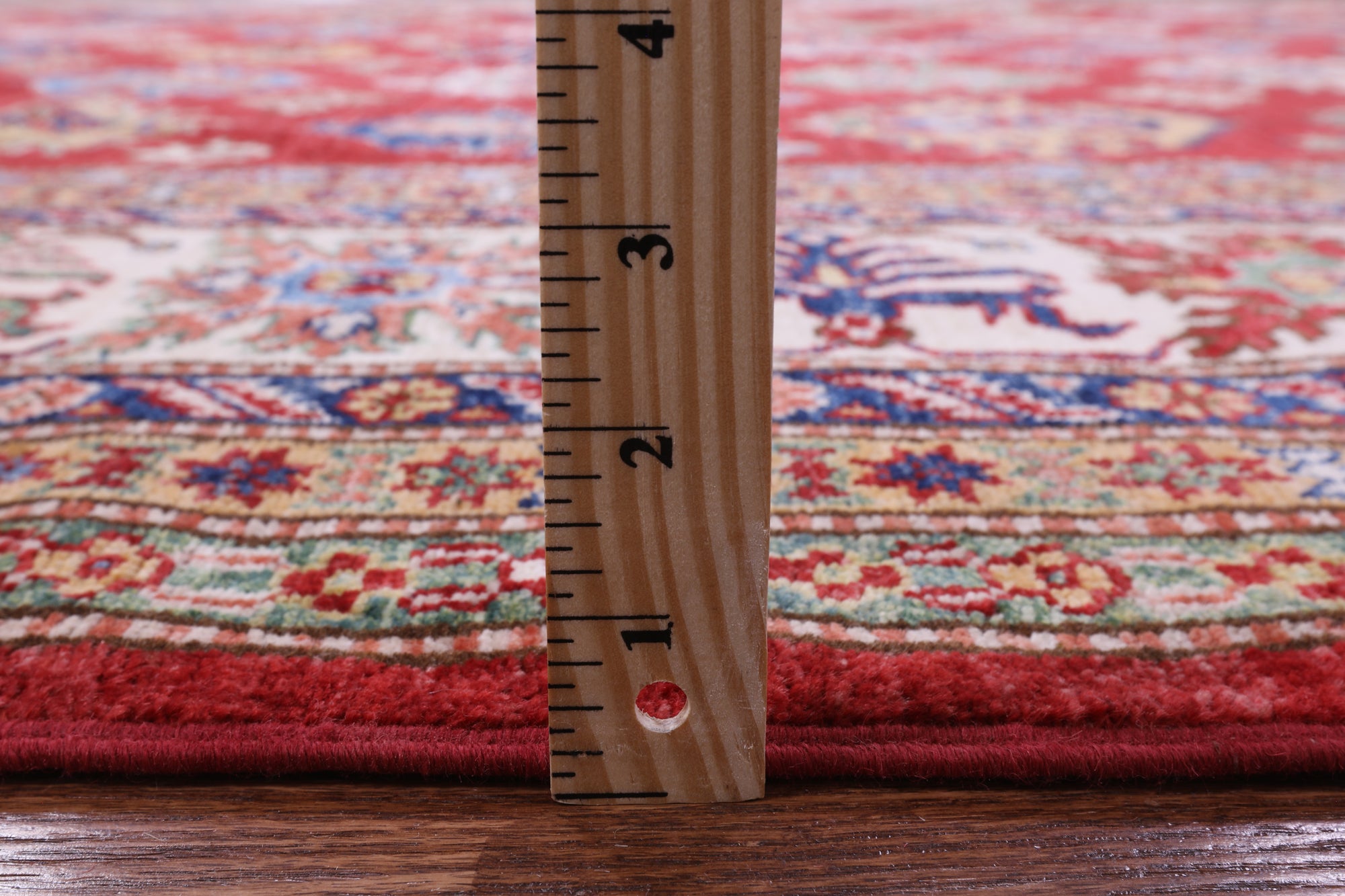 Red Super Kazak Hand Knotted Wool Rug - 8' 10" X 11' 9" - Golden Nile
