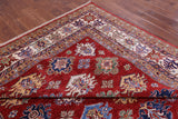 Red Super Kazak Hand Knotted Wool Rug - 8' 10" X 11' 9" - Golden Nile